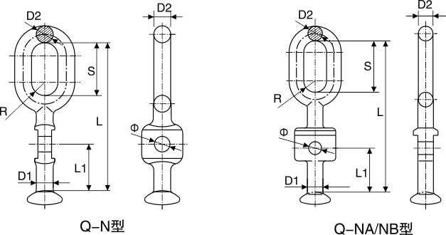 Q-N型球头挂环（环孔笔直型带招弧角孔）_线路金具_产品中心_凯时尊龙人生就是博电气集团