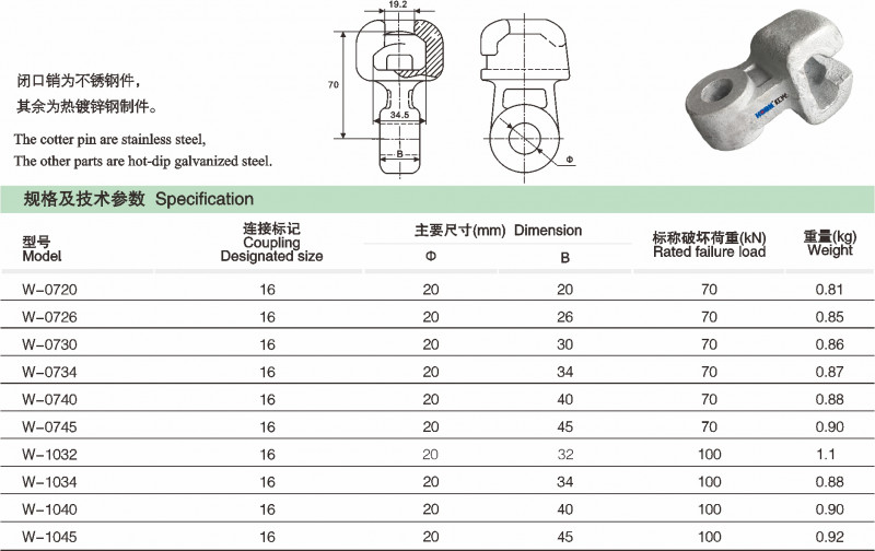 W 碗头挂板（单联鼓形）_线路金具_产品中心_凯时尊龙人生就是博电气集团