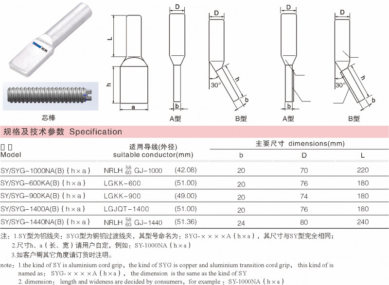 SY、SYG 压缩型单导线装备线_变电金具_产品中心_凯时尊龙人生就是博电气集团