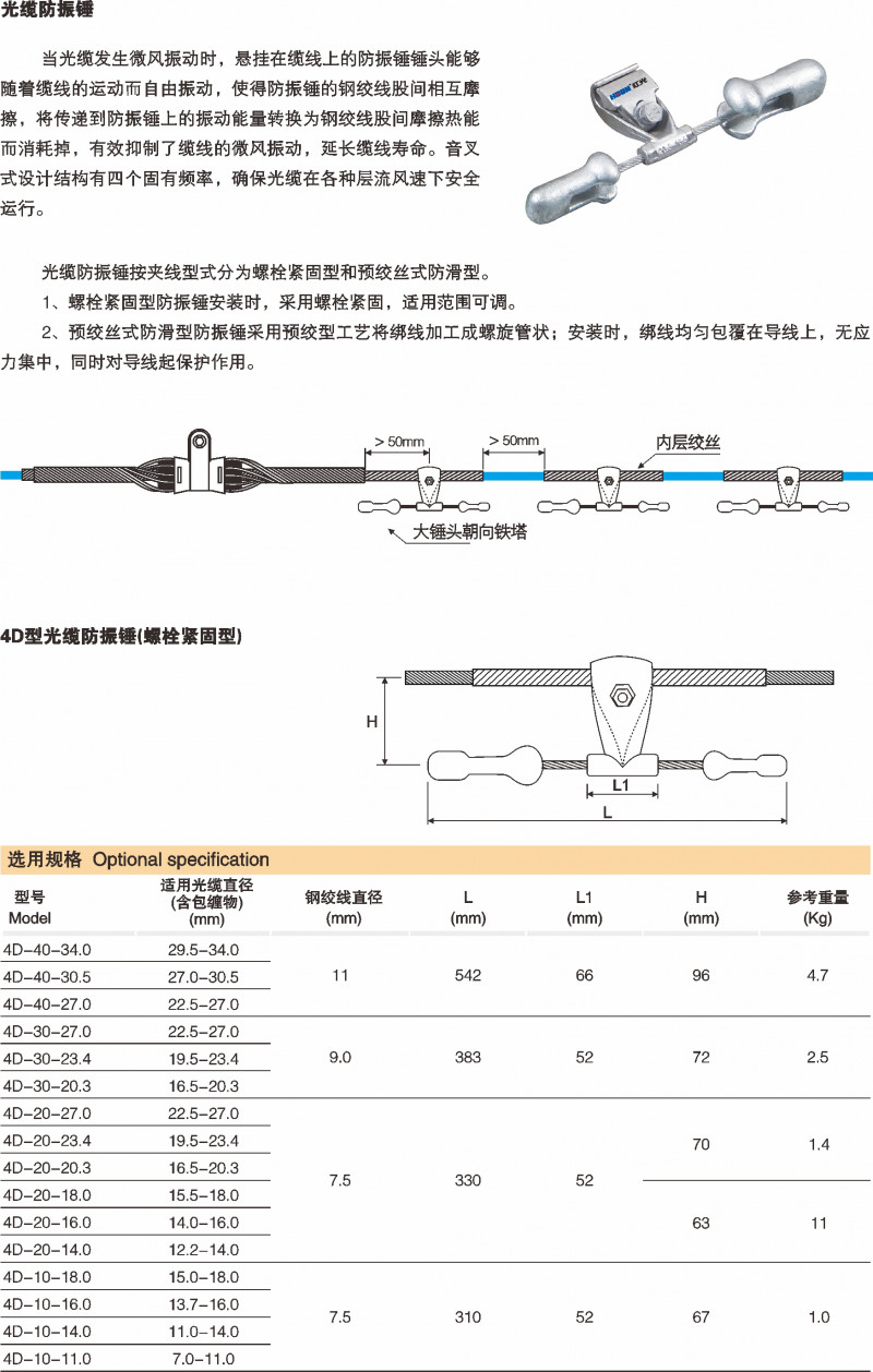 光缆防振锤_光缆金具_产品中心_凯时尊龙人生就是博电气集团