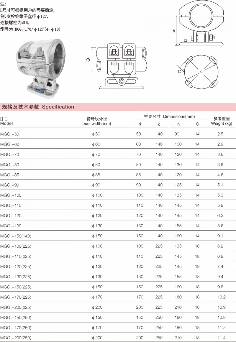 MGG型牢靠金具（滑动支持）_变电金具_产品中心_凯时尊龙人生就是博电气集团